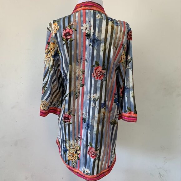Tolani Collection Kimono Boho Duster Size XS Open Cardigan Floral Multicolor - Picture 9 of 11